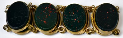 Lot 781 - MURANO; a vintage bracelet set with bloodstone-...