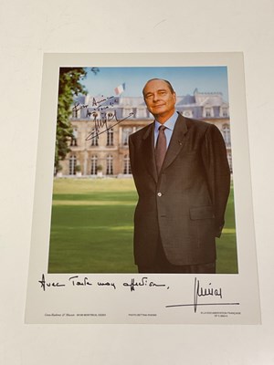Lot 2255 - JACQUES CHIRAC; a photograph of the former...