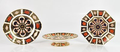 Lot 247 - ROYAL CROWN DERBY; a footed comport in the...