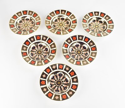 Lot 1293 - ROYAL CROWN DERBY; six bowls in the 'Old Imari'...
