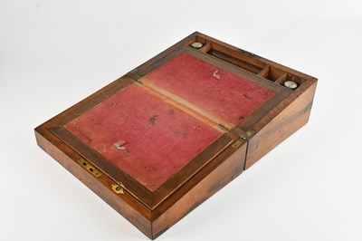 Lot 1409 - A Victorian walnut writing slope, 16 x 35 x 23cm.