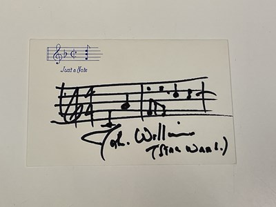 Lot 2292 - JOHN WILLIAMS; a small piece of card from the...