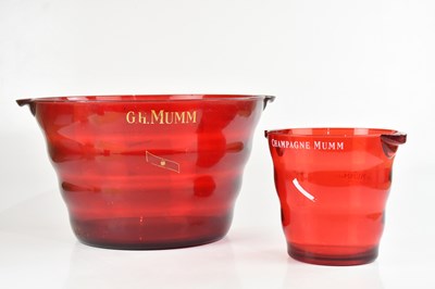 Lot 1390 - G H MUMM; a Rouge ice bucket, height 25cm,...