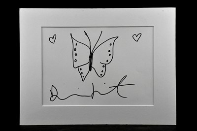 Lot 91 - DAMIEN HIRST (born 1965); black ink drawing,...