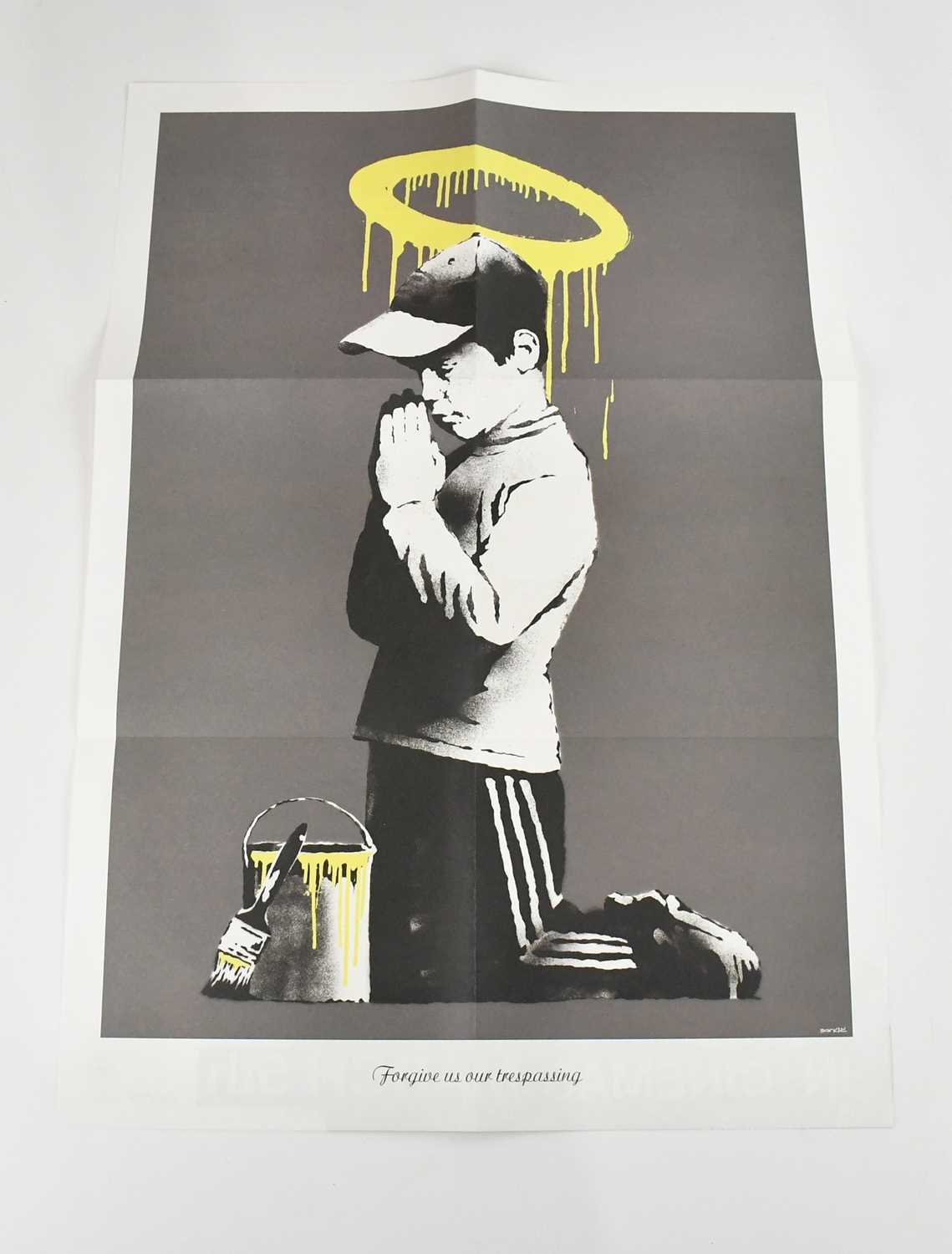 Lot 21 - BANKSY (born 1974); 'Forgive Us Our...