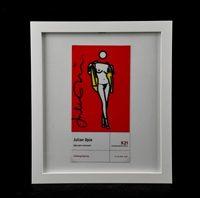 Lot 15 - JULIAN OPIE (born 1958); ink signed poster,...