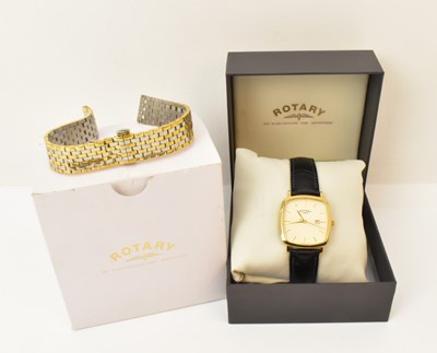 Lot 1701 - ROTARY; a gentleman's wristwatch, the square...