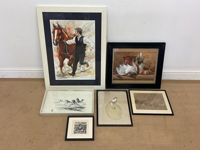 Lot 319 - A quantity of watercolours, prints, etc,...