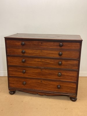 Lot 665 - A 19th century mahogany secretaire chest with...
