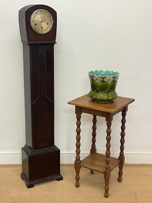 Lot 32 - An oak side table with barleytwist legs,...