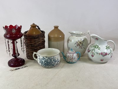 Lot 232 - Ceramics and glass, comprising two stoneware...