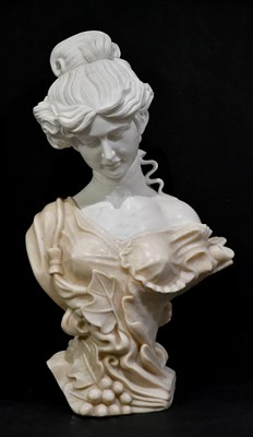 Lot 1327 - An impressive reproduction carved marble bust...