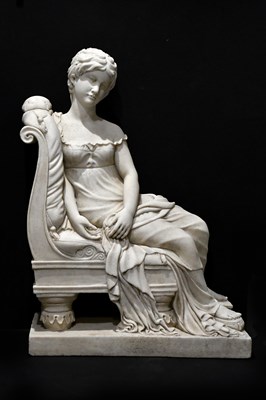 Lot 1326 - A 19th century carved marble figure...