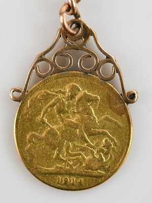 Lot 731 - A George V full sovereign, 1914, in yellow...