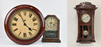 Lot 2307 - A mahogany cased circular wall clock, with...