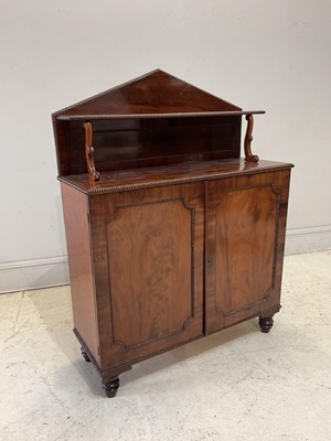 Lot 1098 - A William IV mahogany chiffonier, with raised...