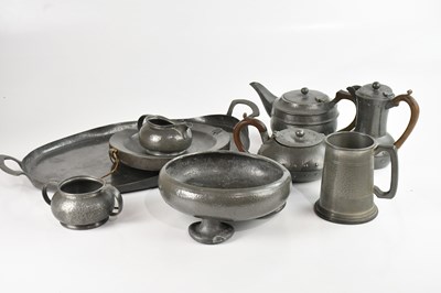 Lot 1355 - A collection of pewter including an English...