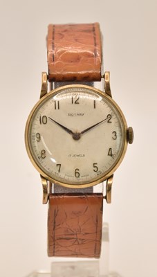 Lot 1655 - ROTARY; a gentleman's 9ct gold cased vintage...