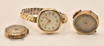 Lot 1656 - A lady's vintage 9ct gold cased wristwatch,...