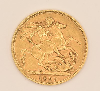 Lot 1543 - A Victoria full sovereign, 1893.