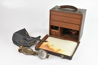 Lot 1403 - A flight cap and goggles, and possibly a...