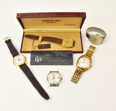 Lot 1657 - Four gentleman's dress watches comprising...