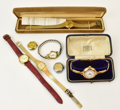 Lot 1658 - Five lady's vintage dress watches comprising a...