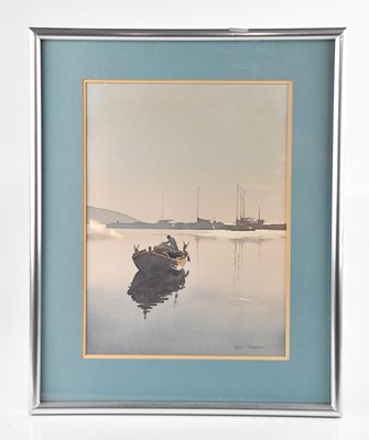 Lot 1761 - ERIC HOLMES; watercolour, harbour scene,...