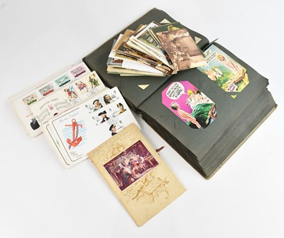 Lot 2261 - An album of mainly vintage comedic postcards,...