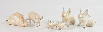 Lot 194 - BESWICK; a collection of six pigs (6).