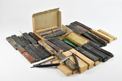 Lot 1374 - A collection of fifty-three cased cut throat...