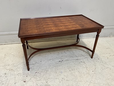 Lot 1198 - A reproduction yew wood coffee table, height...