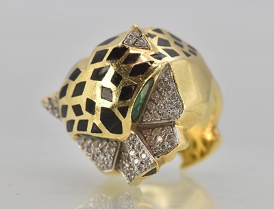 Lot 1176 - IN THE STYLE OF CARTIER; a diamond encrusted...
