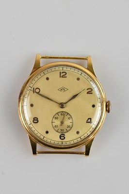 Lot 1044 - ATC; an 18ct gold cased wristwatch, the dial...