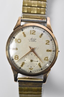 Lot 1074 - AVIA; a gentleman's 9ct gold cased wristwatch,...