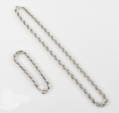 Lot 430 - A hallmarked silver fancy rope necklace,...
