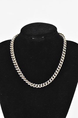 Lot 714 - A sterling silver heavy gauge flat link...