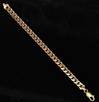 Lot 94 - A 9ct yellow gold heavy gauge flat link...