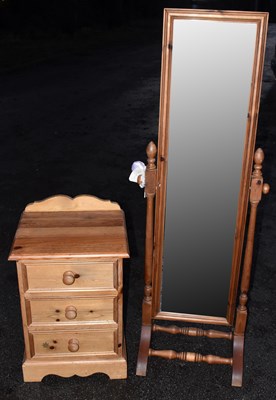 Lot 1743 - A modern pine cheval mirror