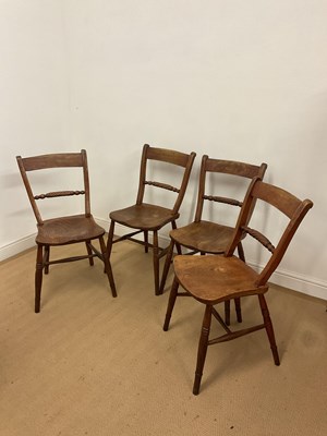 Lot 483 - A set of four 19th century ash, beech and elm...