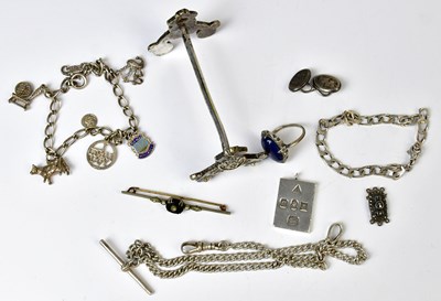 Lot 856 - A group of silver jewellery, comprising a...