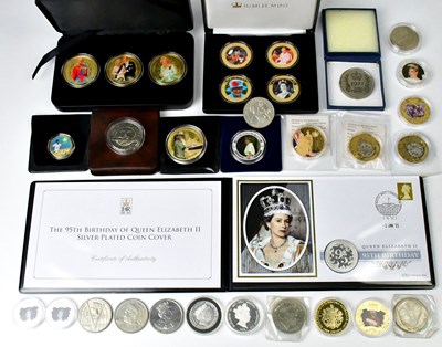 Lot 619 - A collection of commemorative coins, to...