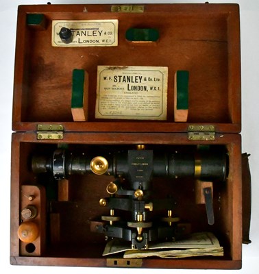 Lot 331 - A wooden cased W F Stanley & Co Ltd level,...