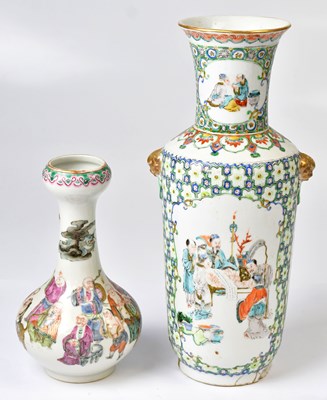 Lot 207 - A Chinese polychrome vase decorated with...