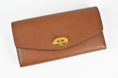 Lot 1231 - MULBERRY; an oak brown pebbled leather purse...