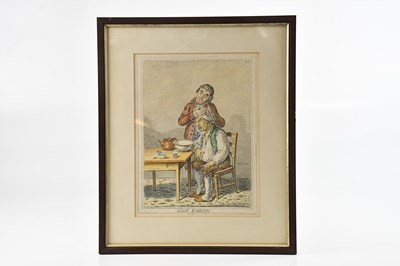 Lot 1613 - AFTER JAMES GILLRAY; engaving, 'Gentle Emetic',...