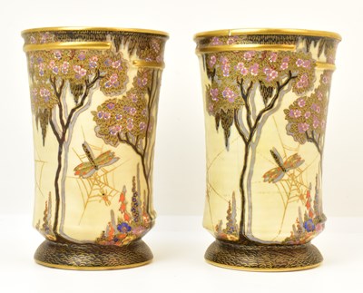 Lot 628 - CROWN DEVON; a pair of Art Deco whimsically...