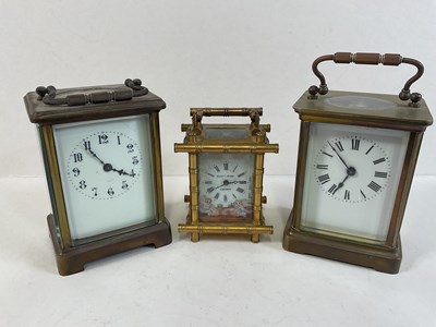 Lot 143 - A small early 20th century brass faux bamboo...