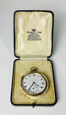Lot 418 - A 9ct yellow gold crown wind pocket watch,...