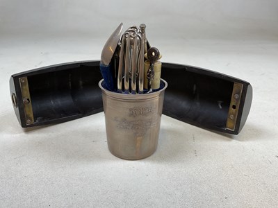 Lot 1075 - A rare 19th century French silver travelling...